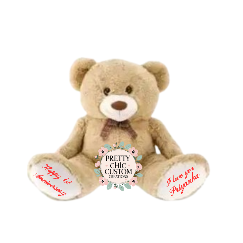 1 Metre Teddy Bear with Name & Message