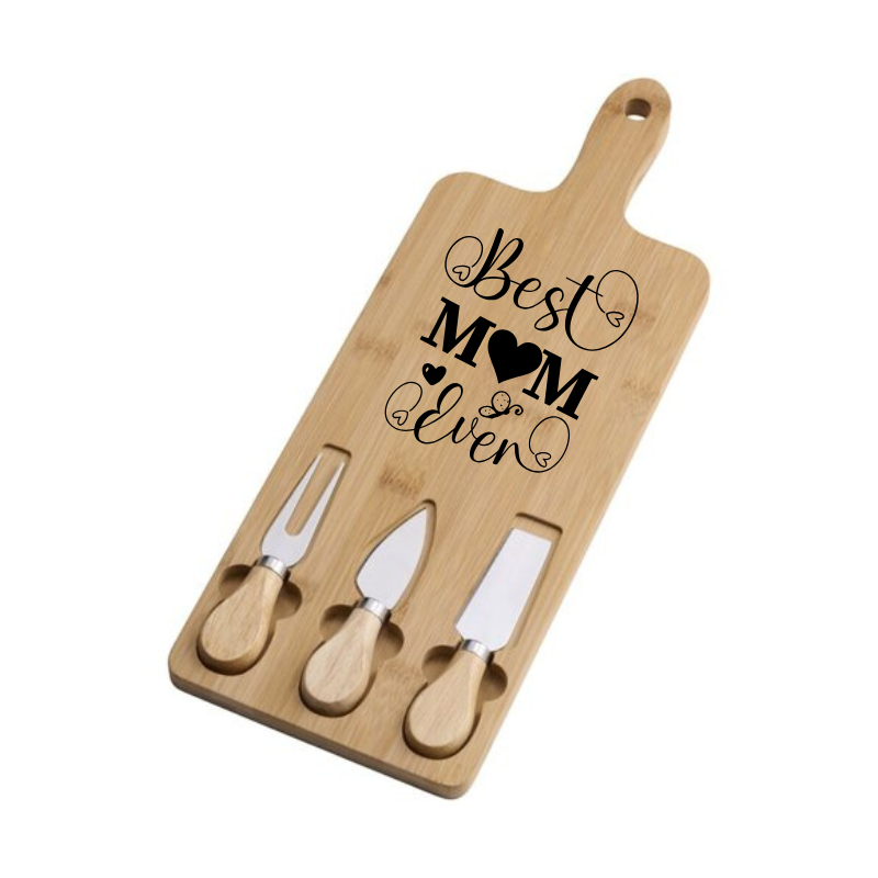 Personalized Cheese Board with 3 Knives