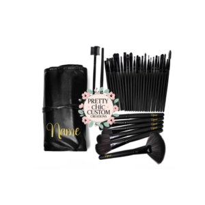 Personalized 32 piece make up brush set with case