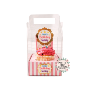 Personalized Cupcake in Clear Box with Message