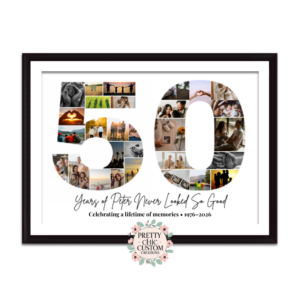 Personalized Birthday Photo Collage Frame | Custom A4 Wooden Frame with glass