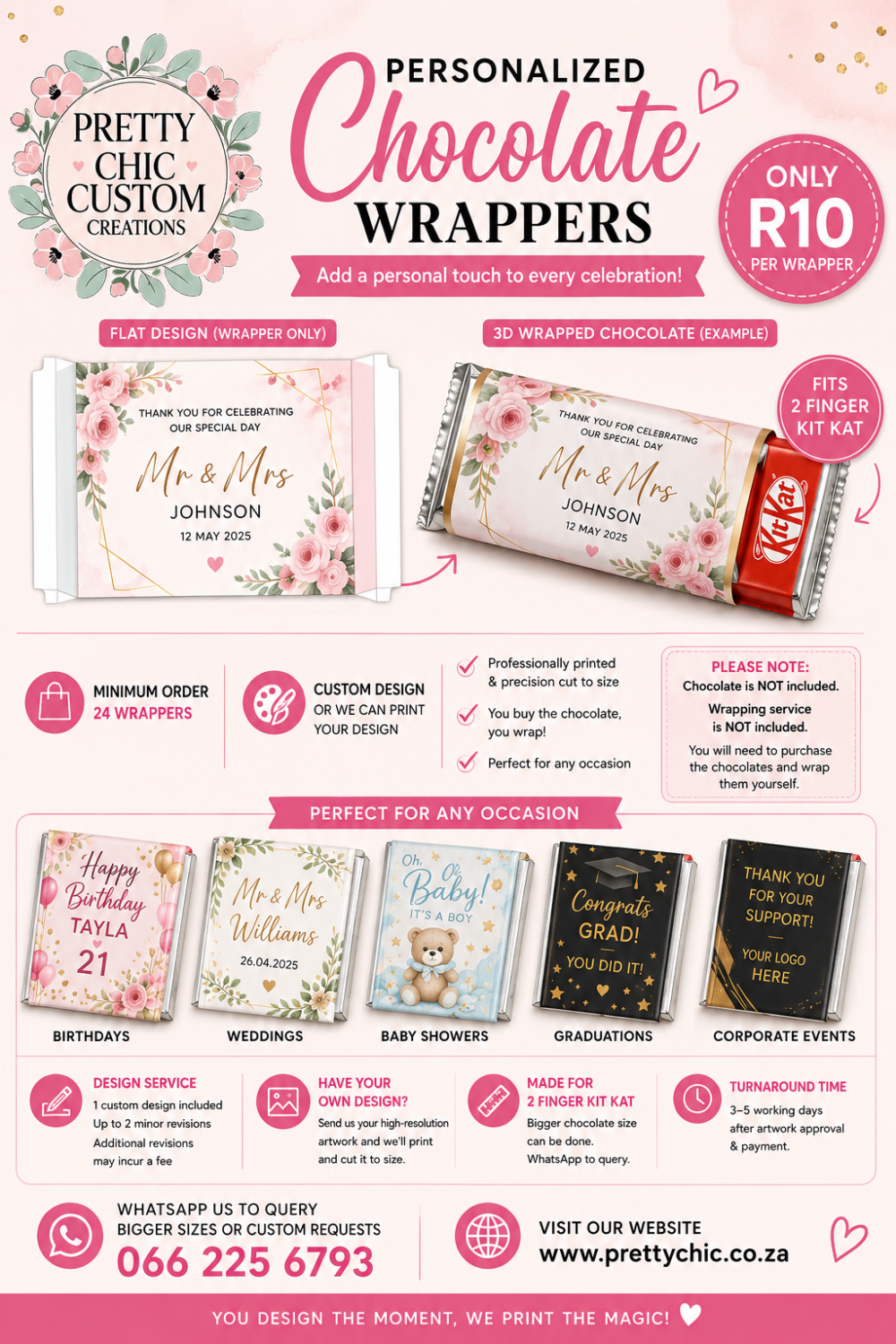 Personalized Chocolate Wrappers – Wrapper Only